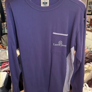 Lauren James Purple Sweatshirt with Gingham Trim